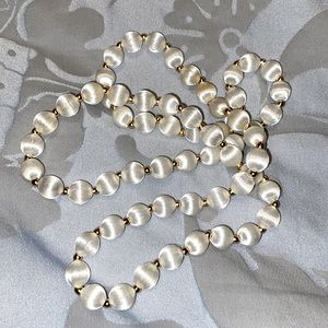 Satin Wrapped Beaded Costume Jewelry Necklace